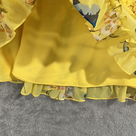 NEW Lauren Ralph Lauren Womens 12 Ruffled Mini skirt Yellow - Picture 8 of 9